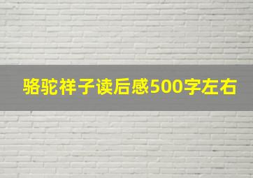 骆驼祥子读后感500字左右