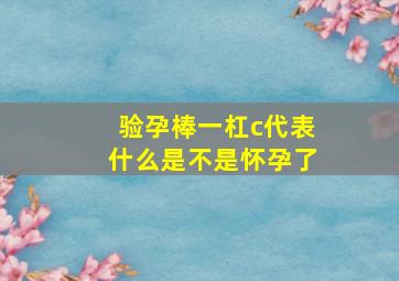 验孕棒一杠c代表什么是不是怀孕了