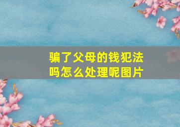 骗了父母的钱犯法吗怎么处理呢图片