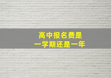 高中报名费是一学期还是一年