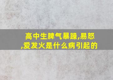 高中生脾气暴躁,易怒,爱发火是什么病引起的