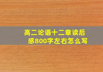 高二论语十二章读后感800字左右怎么写