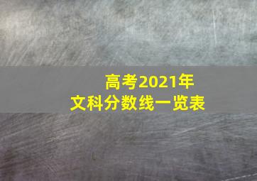 高考2021年文科分数线一览表