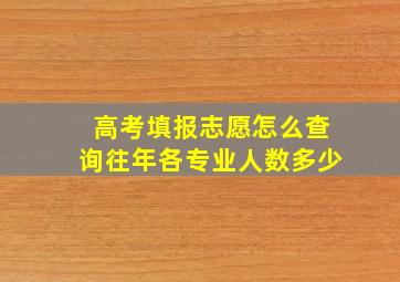 高考填报志愿怎么查询往年各专业人数多少