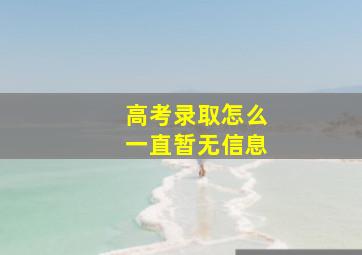 高考录取怎么一直暂无信息