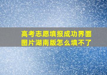 高考志愿填报成功界面图片湖南版怎么填不了