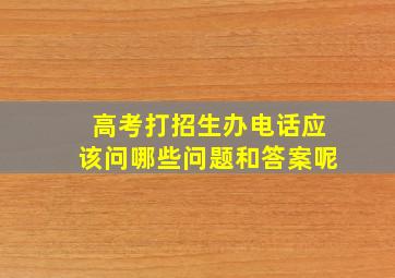 高考打招生办电话应该问哪些问题和答案呢