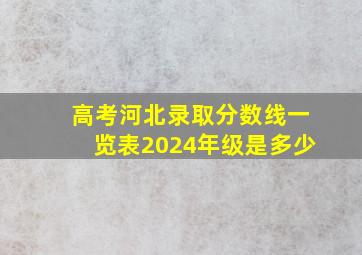 高考河北录取分数线一览表2024年级是多少