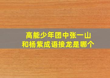 高能少年团中张一山和杨紫成语接龙是哪个