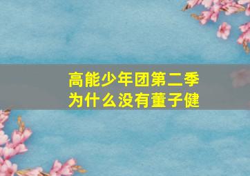 高能少年团第二季为什么没有董子健