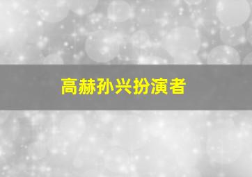 高赫孙兴扮演者