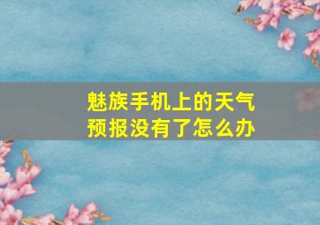 魅族手机上的天气预报没有了怎么办