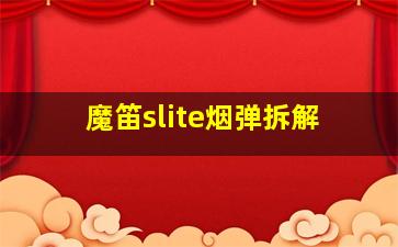 魔笛slite烟弹拆解