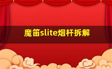 魔笛slite烟杆拆解