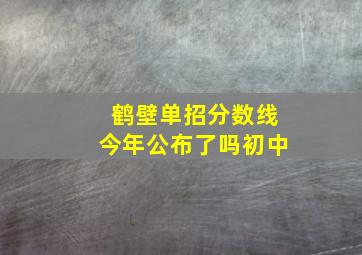 鹤壁单招分数线今年公布了吗初中