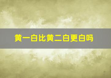 黄一白比黄二白更白吗