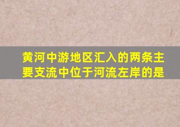 黄河中游地区汇入的两条主要支流中位于河流左岸的是