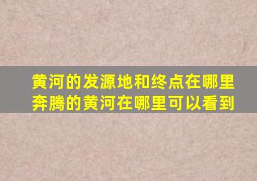 黄河的发源地和终点在哪里奔腾的黄河在哪里可以看到