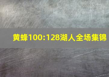 黄蜂100:128湖人全场集锦