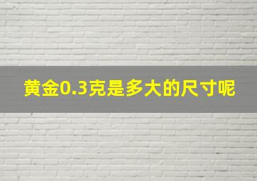 黄金0.3克是多大的尺寸呢