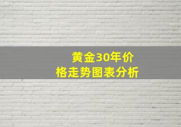 黄金30年价格走势图表分析