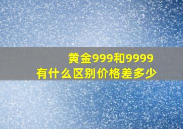 黄金999和9999有什么区别价格差多少