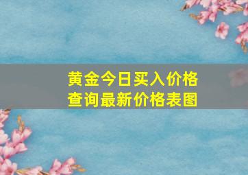 黄金今日买入价格查询最新价格表图