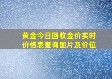 黄金今日回收金价实时价格表查询图片及价位