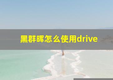 黑群晖怎么使用drive