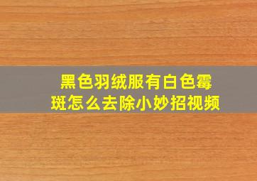 黑色羽绒服有白色霉斑怎么去除小妙招视频