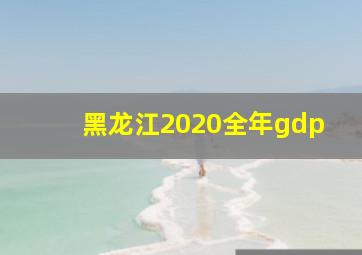 黑龙江2020全年gdp