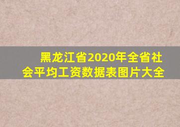 黑龙江省2020年全省社会平均工资数据表图片大全