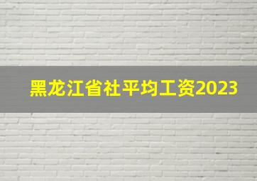 黑龙江省社平均工资2023