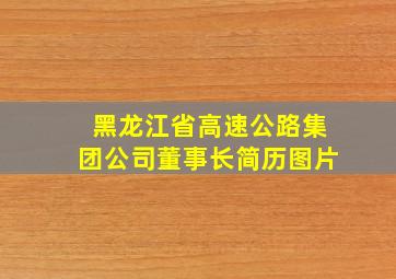 黑龙江省高速公路集团公司董事长简历图片