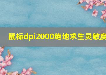 鼠标dpi2000绝地求生灵敏度