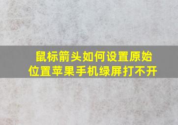 鼠标箭头如何设置原始位置苹果手机绿屏打不开