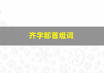 齐字部首组词