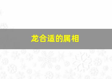 龙合适的属相