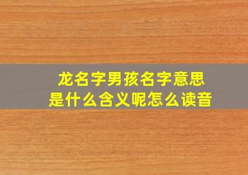 龙名字男孩名字意思是什么含义呢怎么读音