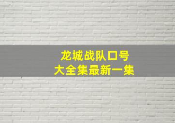 龙城战队口号大全集最新一集