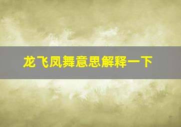 龙飞凤舞意思解释一下