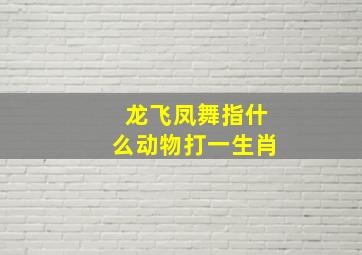 龙飞凤舞指什么动物打一生肖